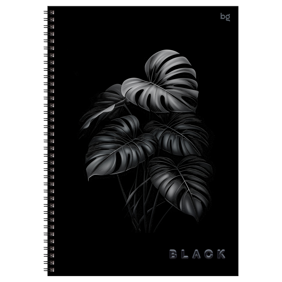 Тетрадь 96л., А4, клетка, на гребне BG «Just black», soft-touch ламинация, выб. лак