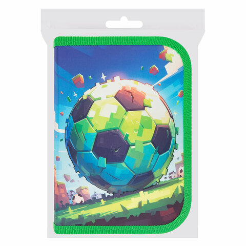 Пенал ПИФАГОР, 1 отделение, 1 откидная планка, полиэстер, 19×13 см, «Football match»