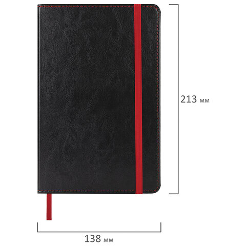 Ежедневник недатированный А5 138×213 мм BRAUBERG «Office», под кожу, 160 л., черный