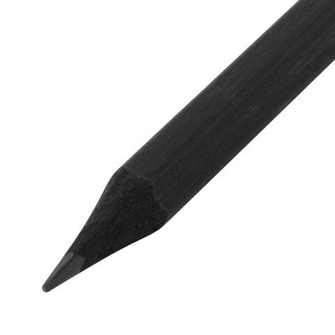Карандаши чернографитные BRAUBERG, набор 6 шт., "Black Jack", НВ, черные, дерево, с резинкой, заточенные