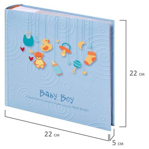 Фотоальбом BRAUBERG «Baby Boy» на 200 фото 10×15 смтвердая обложкабумажная страницабоксголубой391144