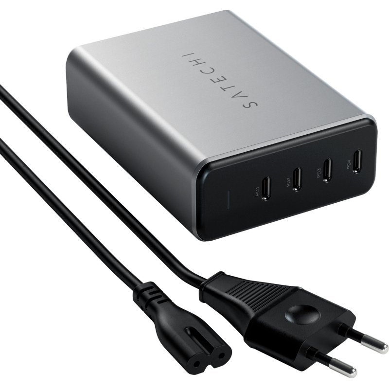Зарядное устройство Satechi 165W USB-C 4-Port PD GaN, сетевое, серый космос