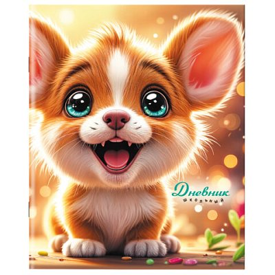 Дневник 1-11 класс 40 л., на скобе, ПИФАГОР, обложка картон, «Собачка»