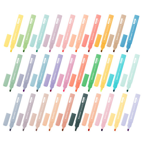 Набор текстовыделителей 30 ЦВЕТОВ BRAUBERG «SUPER MIX», линия 1-5 мм, мягкий скошенный наконечник