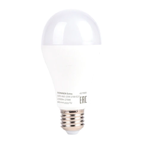 Лампа светодиодная SONNEN EXTRA, 25 (200) Вт, Е27, груша, теплый белый, 30000 часов, LED A65-25W-2700-Е27