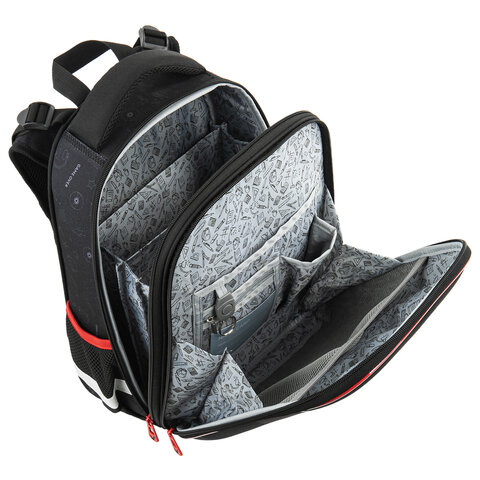 Ранец BRAUBERG PREMIUM, 2 отделения, с брелком, «Next level», 3D панель, 38×29х16 см