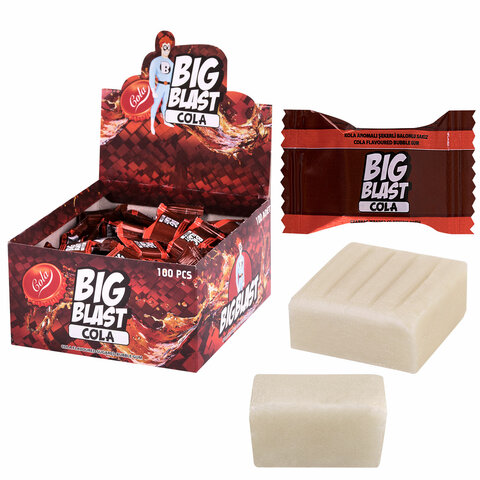 превью Жевательная резинка BIGBLAST со вкусом колы, 100 шт. по 4 г в шоу-боксе, ТУРЦИЯ