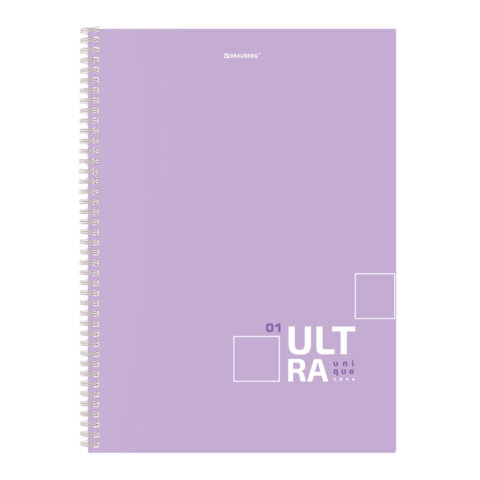 Тетрадь А4, 96 л., BRAUBERG, гребень, клетка, матовая ламинация, «UltraTone» (микс в спайке)