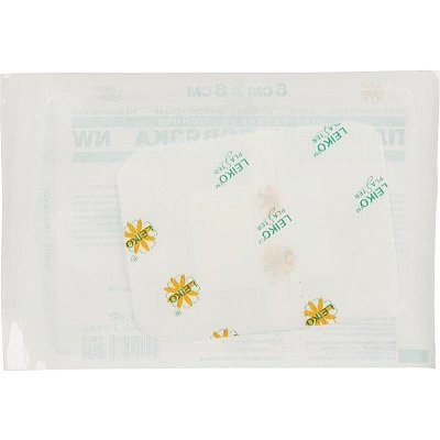 Пластырь-повязка Leiko plaster 15×8 см со впитывающей подушечкой (50 штук в упаковке)