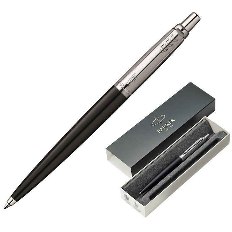 Ручка шариковая PARKER «Jotter Plastic CT», корпус черный, детали из нержавеющей стали, синяя