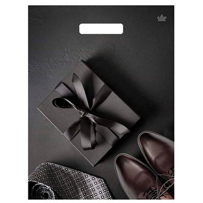 Пакет с вырубной ручкой ПВД ламинированный, 40×31 см, «Мужской фасон», 60 мкм