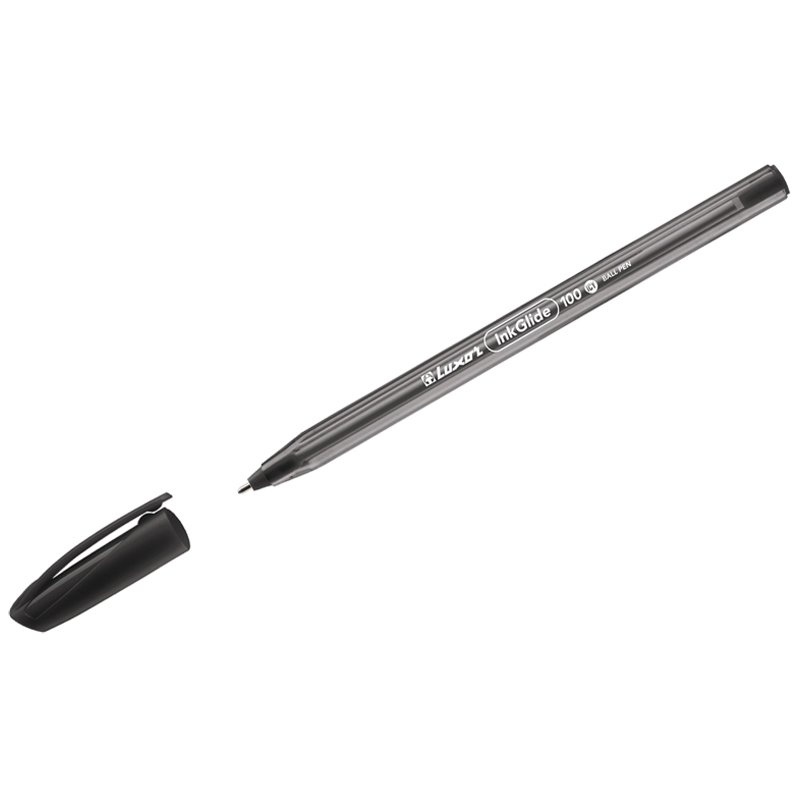 превью Ручка шариковая Luxor «InkGlide 100 Icy» черная, 0.7мм, трехгран. 