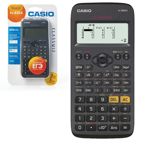 превью Калькулятор инженерный CASIO FX-82EX-S-ET-V (166×77 мм), 274 функции, батарея, сертифицирован для ЕГЭ