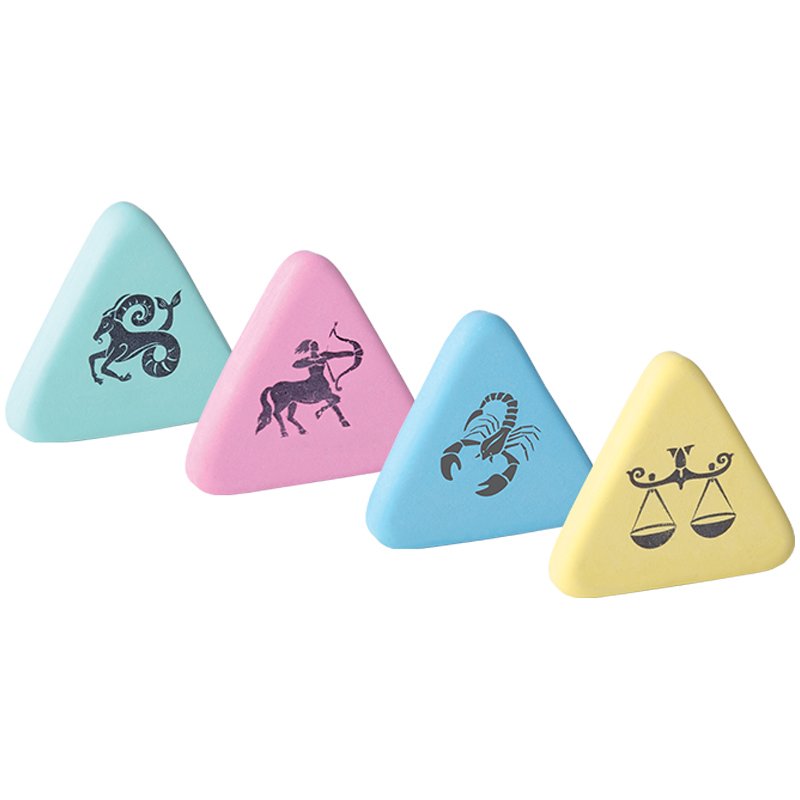 Ластик Berlingo «Horoscope», треугольный, натуральный каучук, 35.7×35.7×9мм
