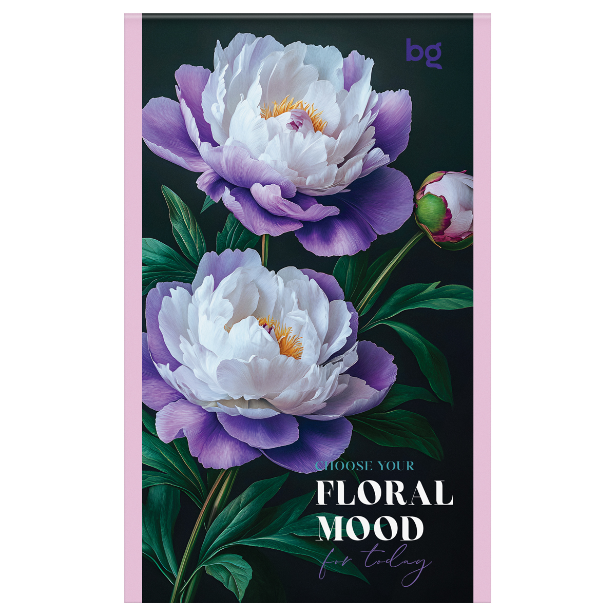 Блокнот А6 32л., на скрепке BG «Floral mood», блестки