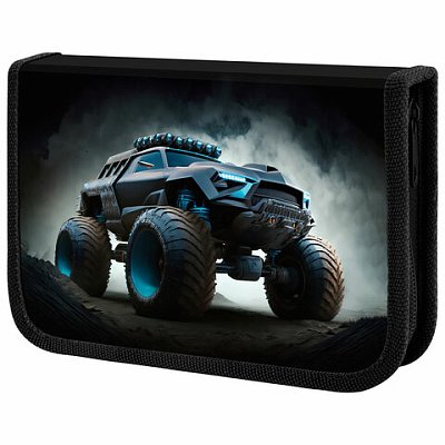 Пенал ЮНЛАНДИЯ, 1 отделение, картон с эффектом soft-touch, 19×11 см, «Space driver»