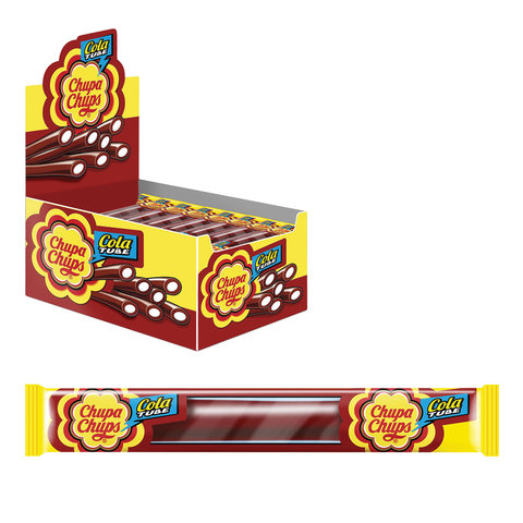 превью Мармелад жевательный CHUPA CHUPS (Чупа-Чупс) «Cola Tube» со вкусом колы, 10 г