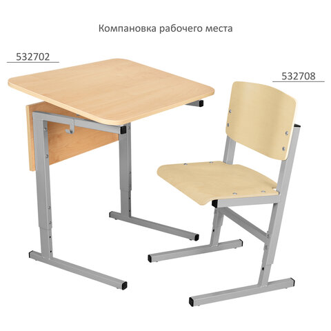Стол-парта 1-местныйрегулируемый уголСУТ.54-01600×500х640-780 ммрост 4-6серый каркасЛДСП клён