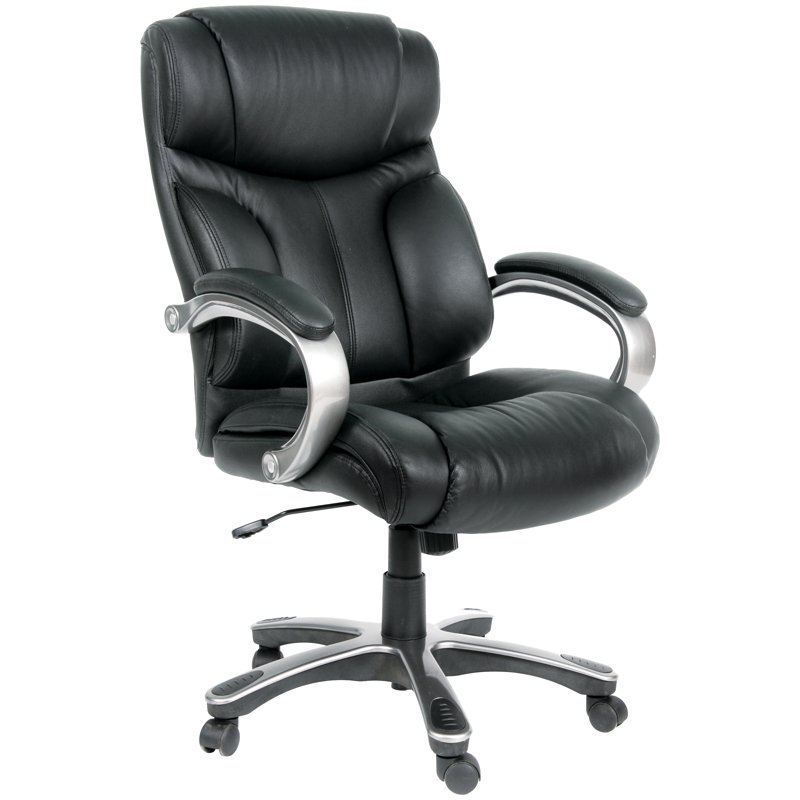 превью Кресло руководителя Chairman 435 PL, кожа черная, механизм качания