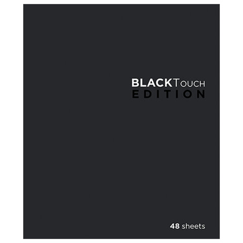Тетрадь А5, 48 л., ПЗБМ, скоба, клетка, Soft Touch, брайль 3D, «БлэкТач», 028831