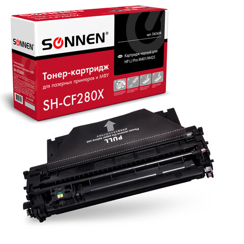 Картридж лазерный SONNEN (SH-CF280X) для HP LaserJet Pro M401/M425, ВЫСШЕЕ КАЧЕСТВО, ресурс 6500 стр. 