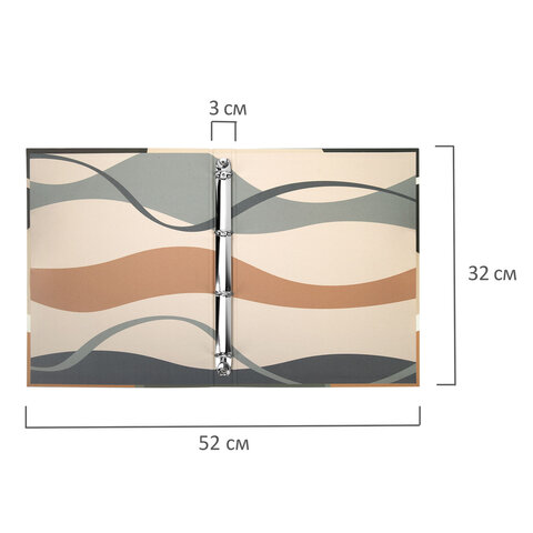 Папка-портфолио универсальная, 4 кольца, 20 файлов, 7БЦ матовая, BRAUBERG «Abstraction»