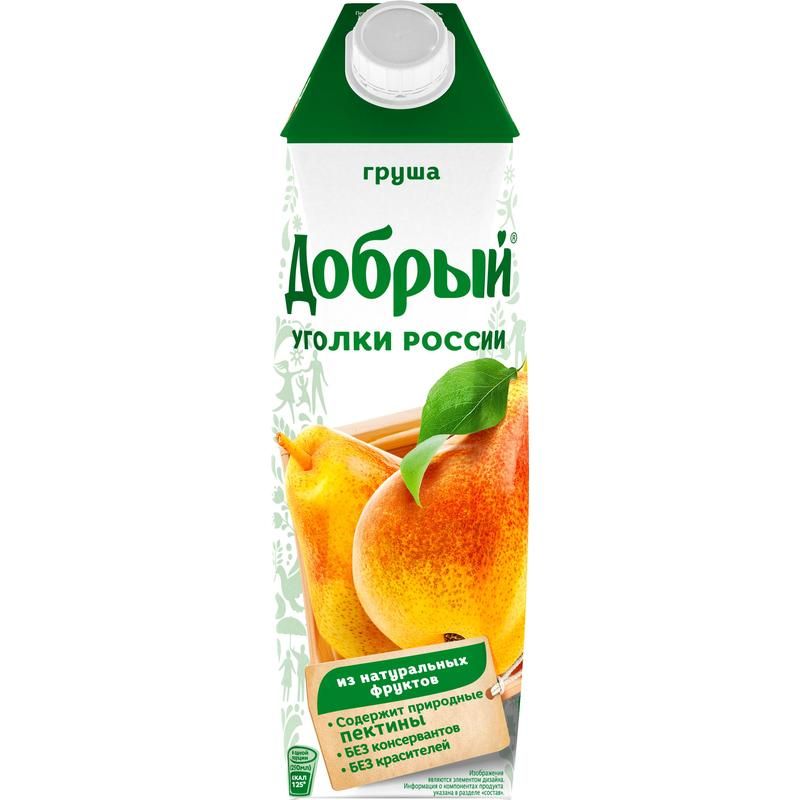 Сок Добрый Уголки России грушевый 1 л арт. 1101295 - купить в Москве ...