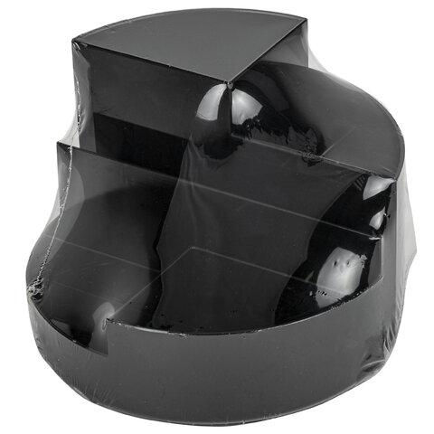Подставка-органайзер BRAUBERG ROUND, 6 отделений, 130×130х90 мм, черная, 238100