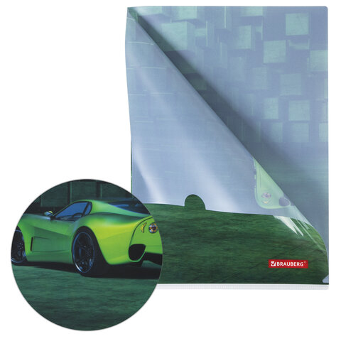 Папка-уголок BRAUBERG «Sport Car», А4, 150 мкм, цветная печать, 228044