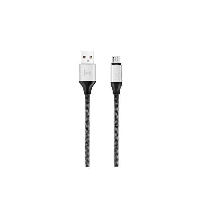 Кабель USB - microUSB, HARPER, BRCH-310, 1 м, серебряный H00001359