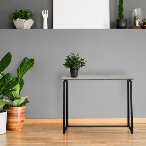Стол на металлокаркасе BRABIX «LOFT CD-001», 800×440х740 мм, складной, цвет дуб антик