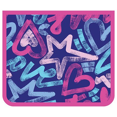 Папка для тетрадей 2 отделения, ArtSpace «Love», А5, пластик, на молнии