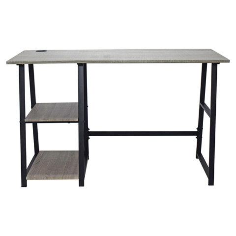 Стол на металлокаркасе BRABIX «LOFT CD-006», 1200×500х730 мм, 2 полки, цвет дуб антик