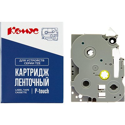 Картридж Комус TZE-411(Brother TZE-411 черный на красном,6мм/8м)