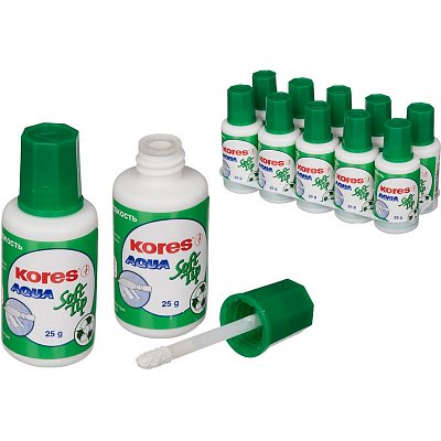 Корректирующая жидкость (штрих) Kores Aqua Soft Tip (20мл, на водной основе)