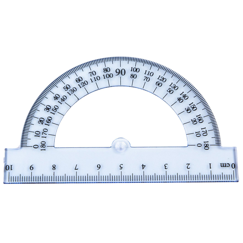 превью Транспортир 10см №1 School 180 градусов, прозрачный синий