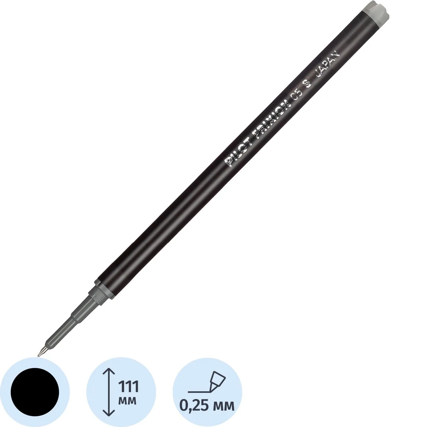 Стержень гелев. 111мм PILOT BLS-FRP-5 для Frixion Point черный 0,25мм