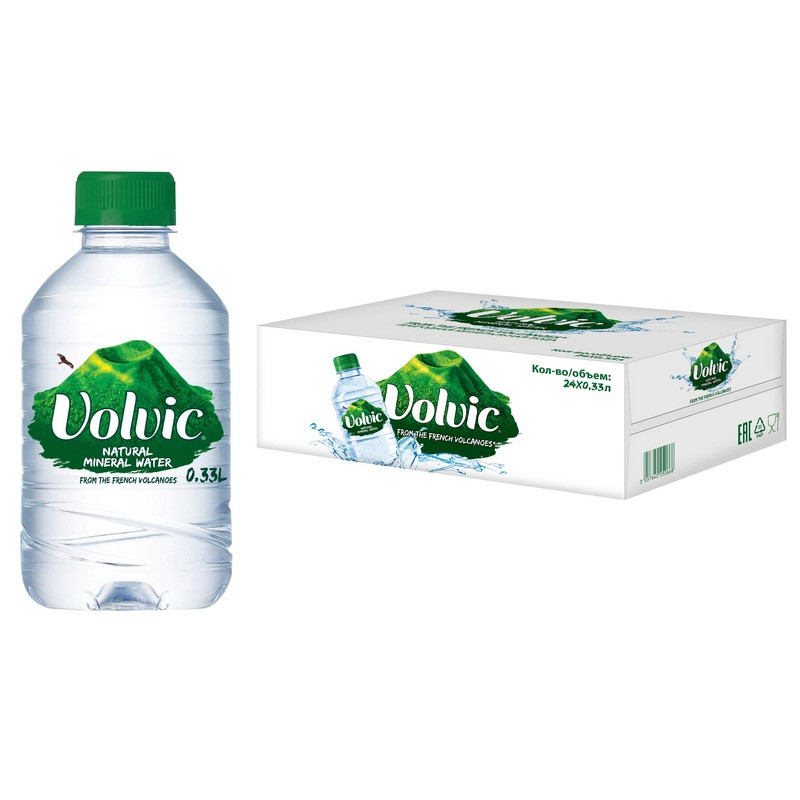 превью Вода минеральная Volvic негазированная 0.33 л 24 штуки в кпаковке