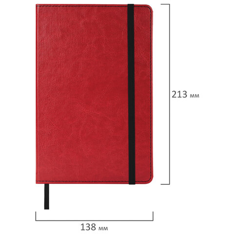 Ежедневник недатированный А5 138×213 мм BRAUBERG «Office», под кожу, 160 л., красный