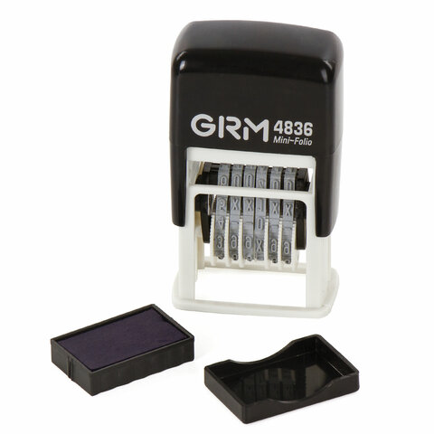 Нумератор 6-разрядный, оттиск 15×3 мм синий, GRM 4836