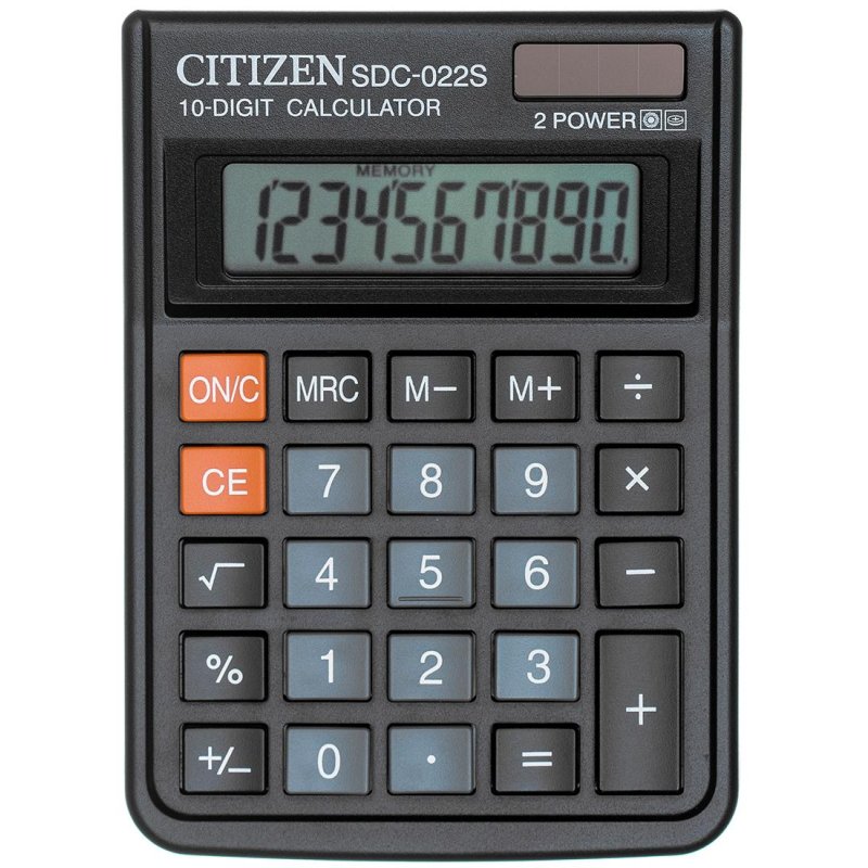 превью Калькулятор настольный Citizen SDC-022S 10-разрядный черный