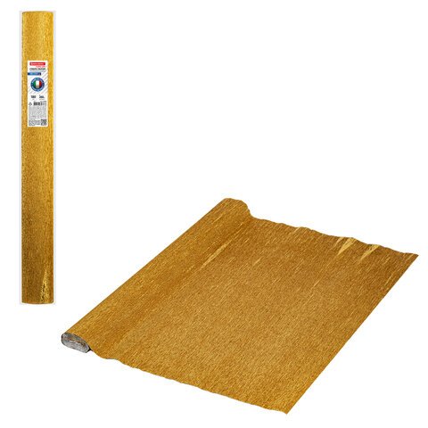 превью Бумага гофрированная (ИТАЛИЯ) 180 г/м2, античное золото (807), 50×250 см, BRAUBERG FLORE