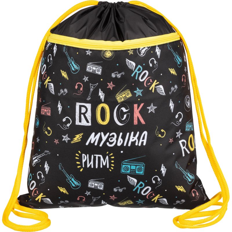 Мешок для обуви Комус Класс Rock музыка, 360×470 мм, карман, МО-26-2