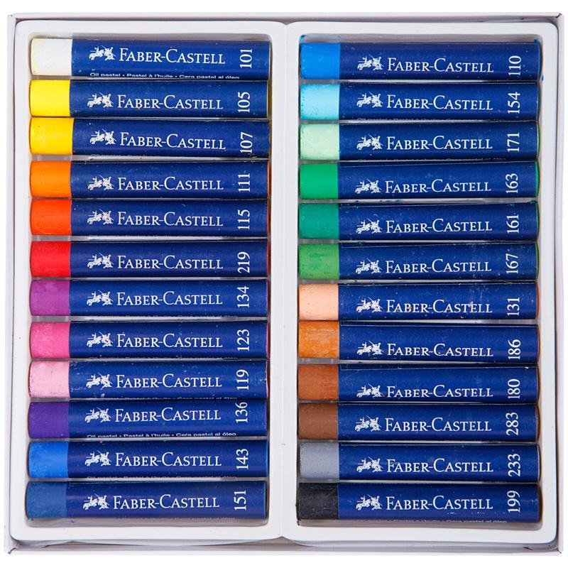 Пастель масляная художественная FABER-CASTELL «Oil Pastels», 24 цвета, круглое сечение