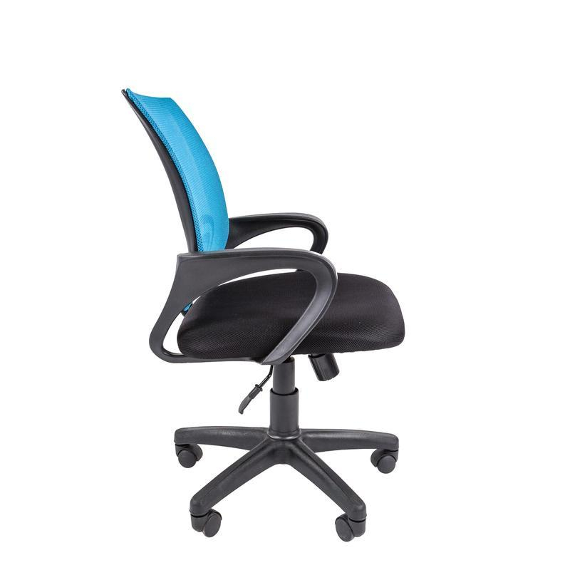 Кресло офисное Easy Chair 304 черное/голубое (ткань/сетка/пластик)