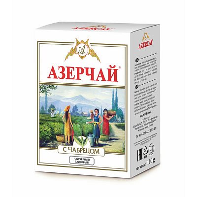 Чай Азерчай Букет черный с чабрецом 100 г