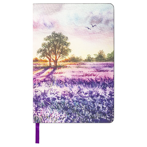 Блокнот А5 (143×210 мм), BRAUBERG VISTA «Violet», под кожу, гибкий, 80 л. 
