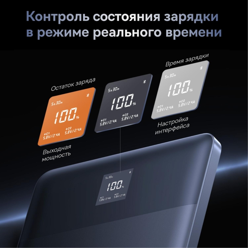 Внешний аккумулятор Baseus Blade2 DGT 12KmAh65W+каб BLBK BAS-P1006380132300