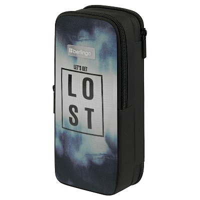Пенал 2 отделения, 205×80×55 Berlingo «Lost», полиэстер, внутренний органайзер, магнит