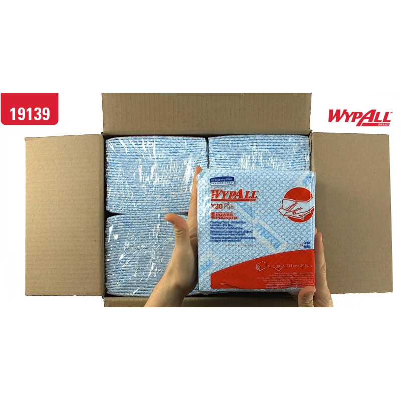 превью Материал протирочный нетканый WypAll X80 Plus синий 30л/уп 19139 (KFC)